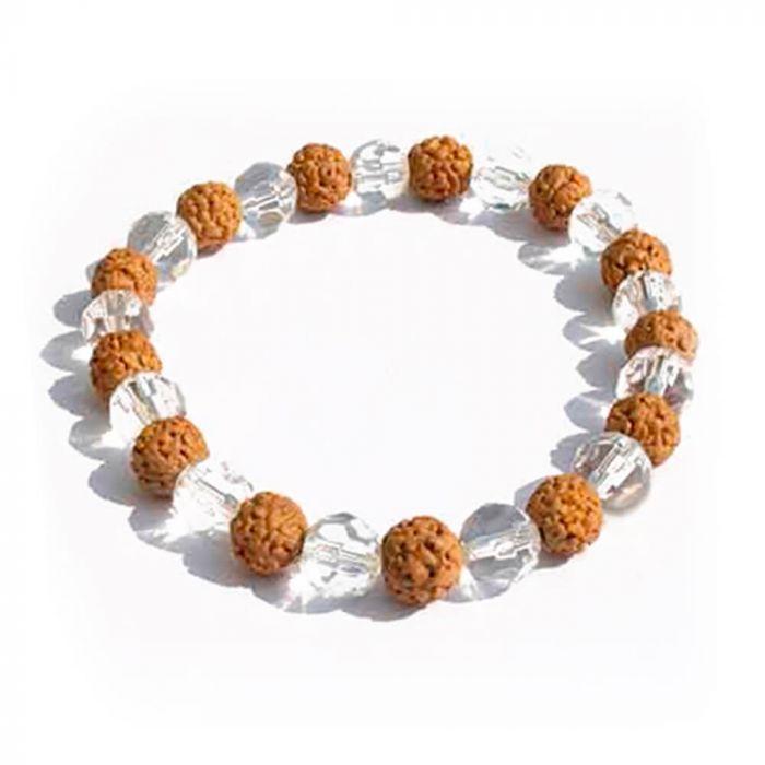 5 Mukhi Rudraksha & Sphatik Bracelet 