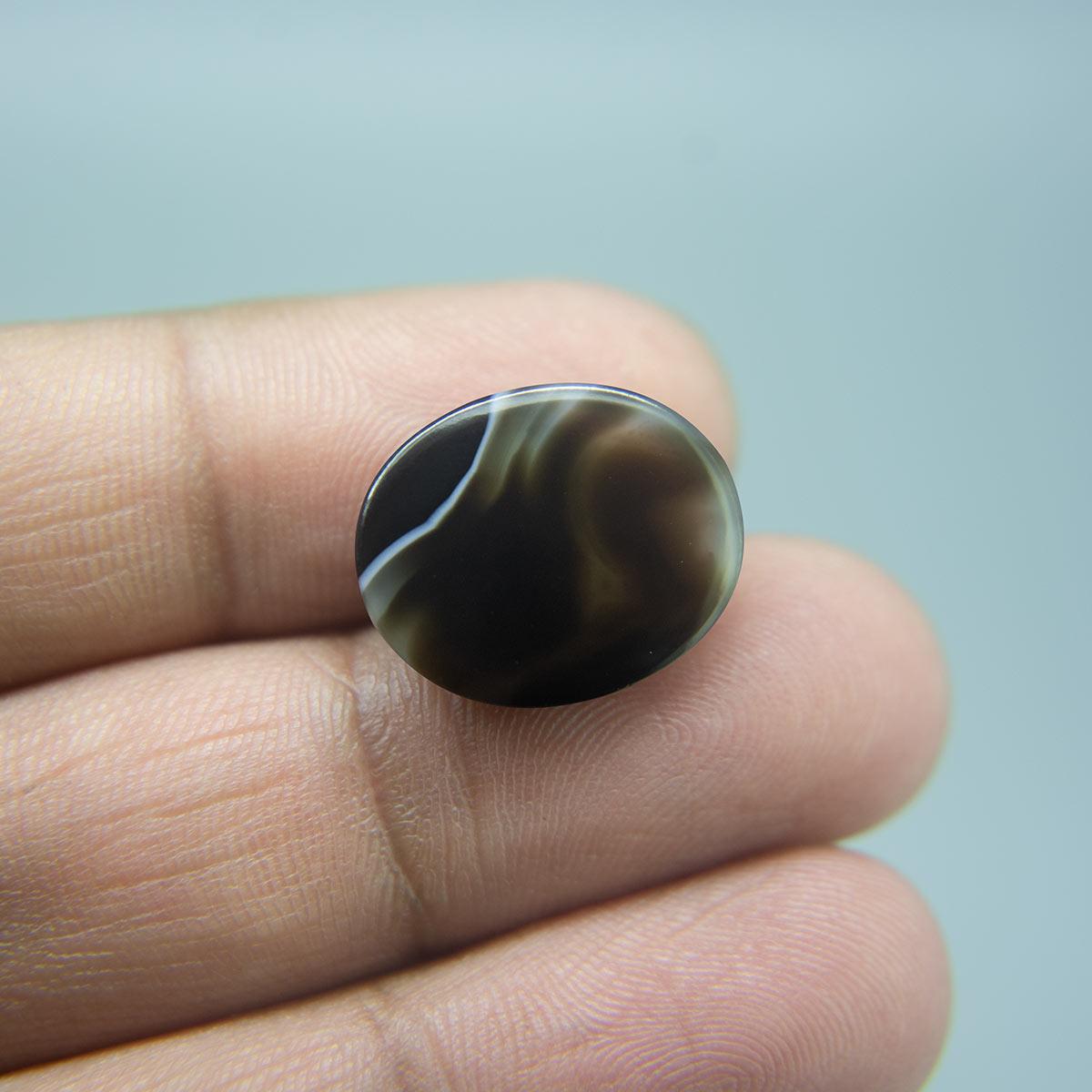 Sulemani Black Hakik- 12.67 Carat