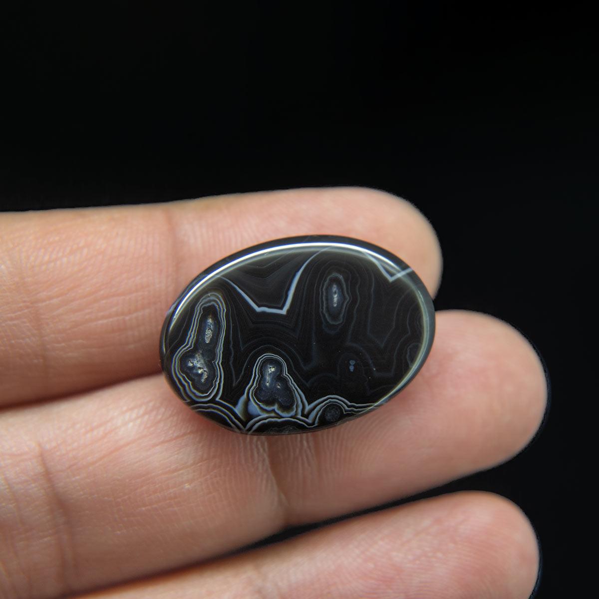 Sulemani Black Hakik- 23.97 Carat