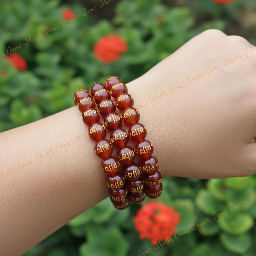 Red Agate Mantra Bracelet