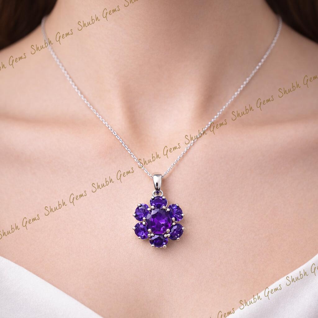 Amethyst Silver Pendant