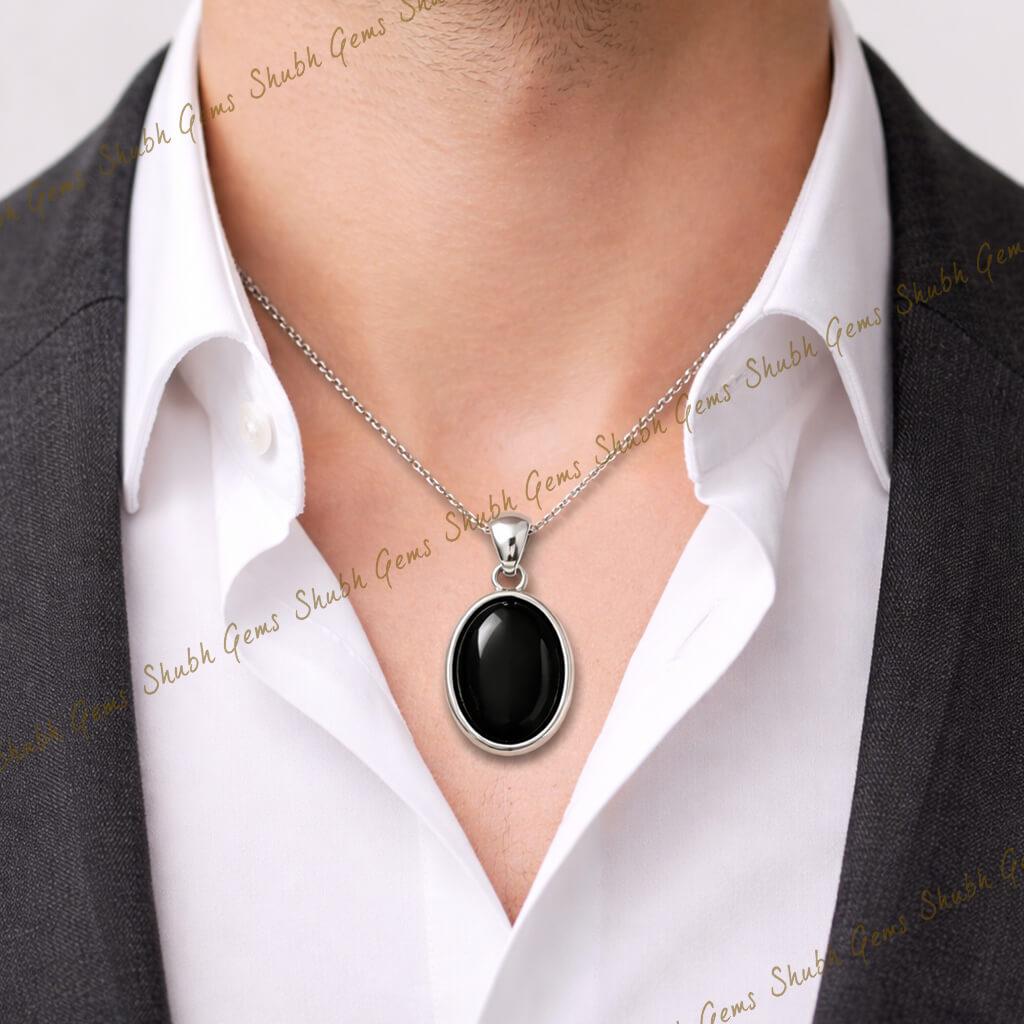 Black Onyx Silver Pendant