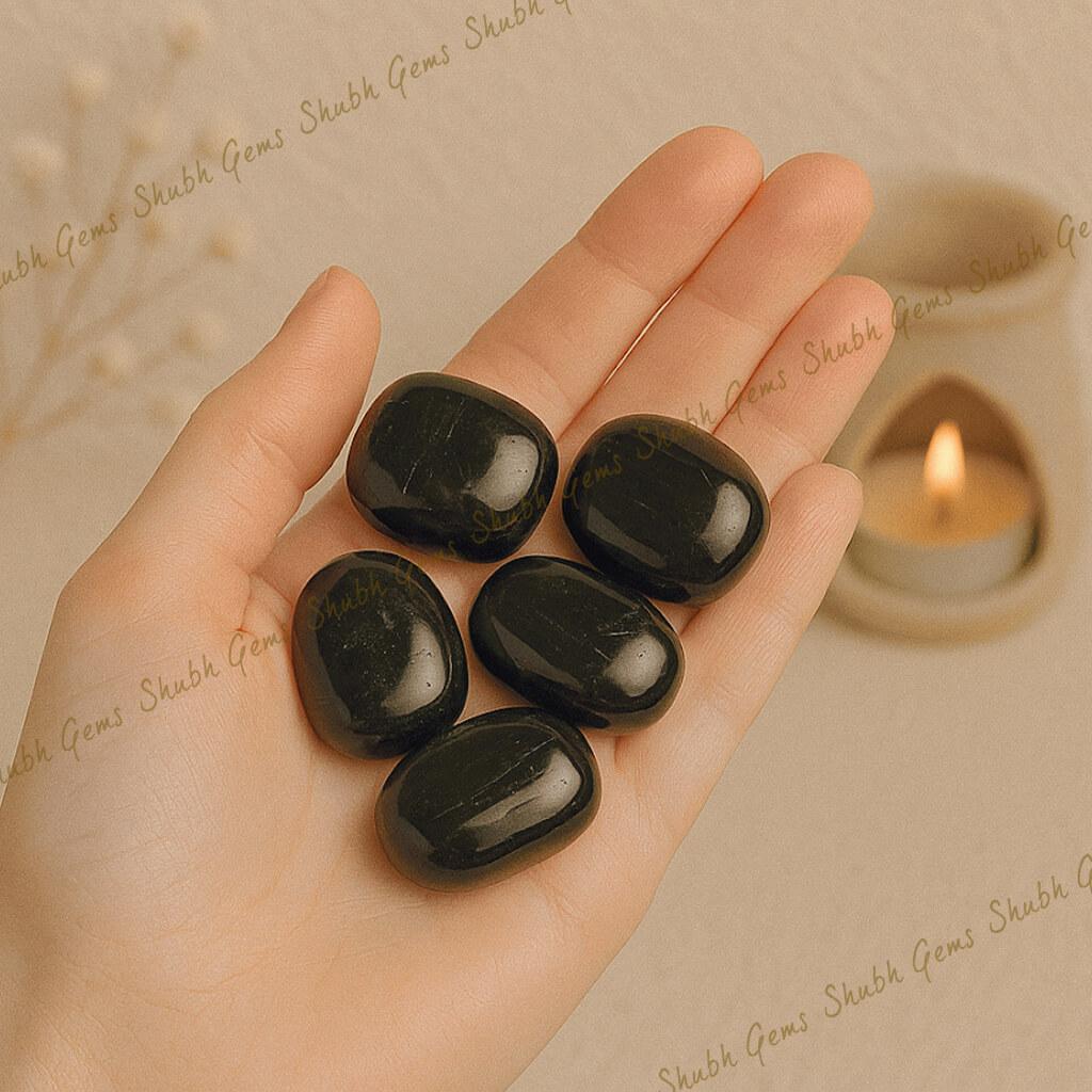 Black Tourmaline Crystal Tumbles (5 Pcs)