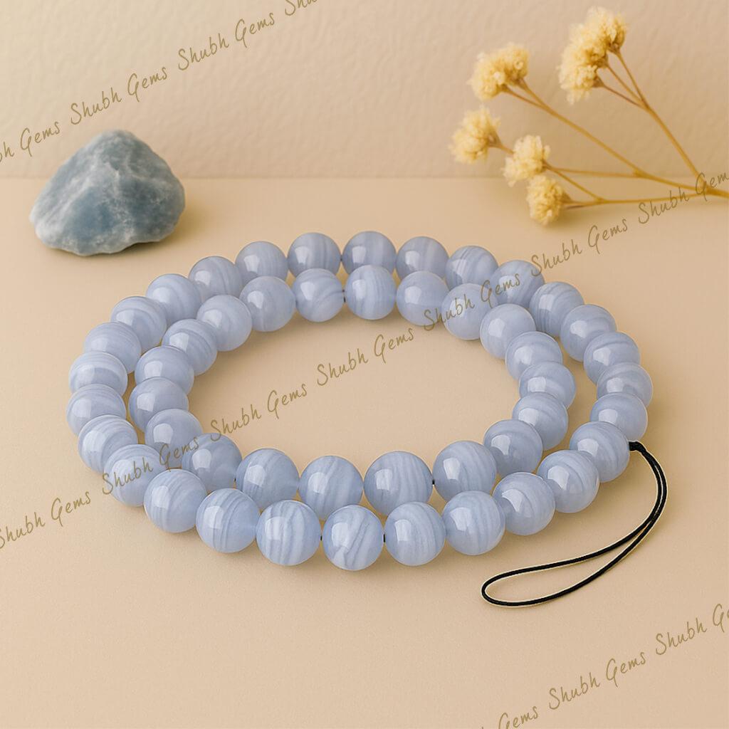Blue Lace Agate Beads Strand