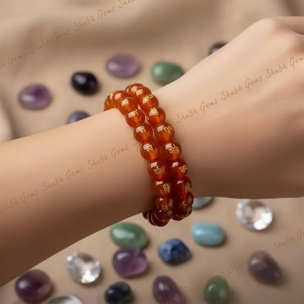 Carnelian Mantra Bracelet