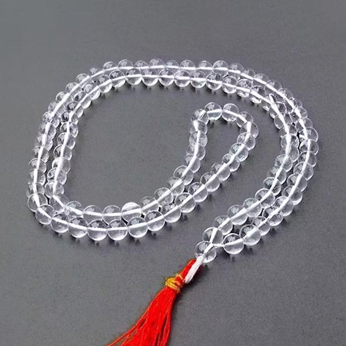 Clear Quartz (Sphatik) Crystal Beads Mala