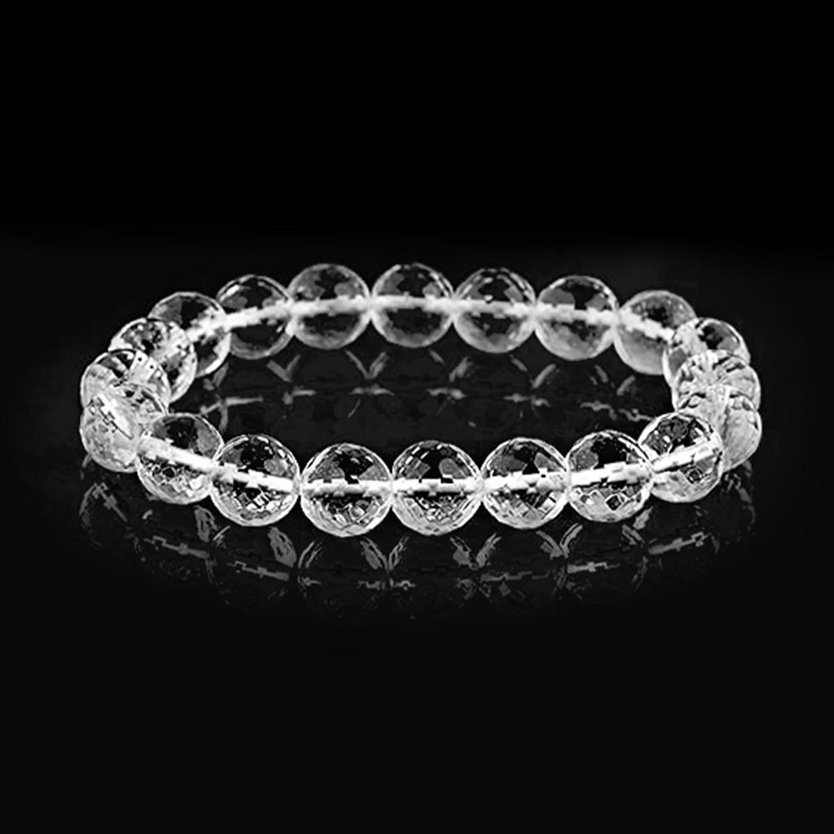 Clear Quartz Crystal Diamond Cut Bracelet