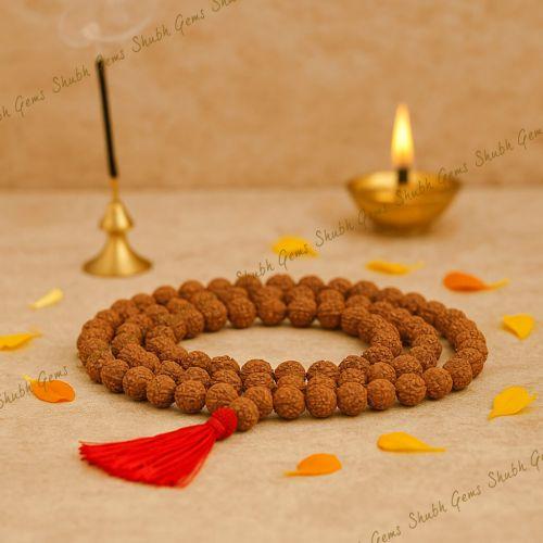 Shubh Gems 5 Mukhi Rudraksha Java Beads Mala