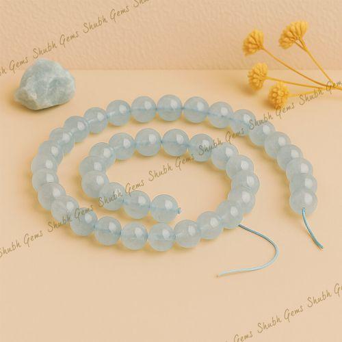 Shubh Gems Aquamarine Beads Strand