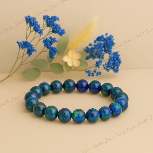 Shubh Gems Azurite Bead Bracelet