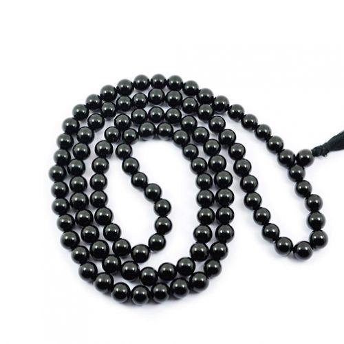 Black Rainbow Obsidian Beads Mala