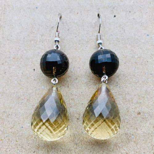 Citrine & Smoky Quartz Earrings