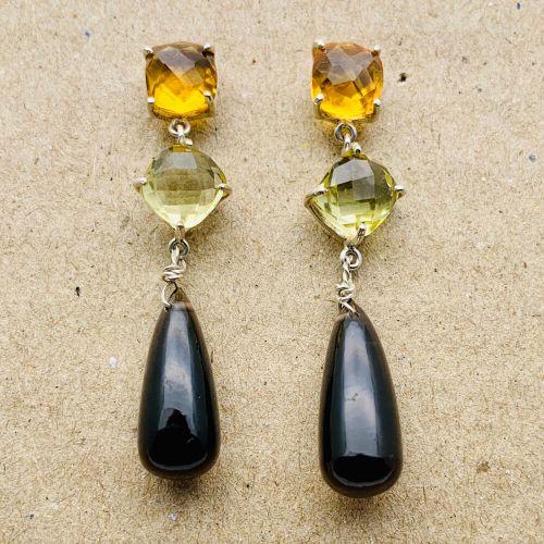 Citrine & Smoky Quartz Earrings