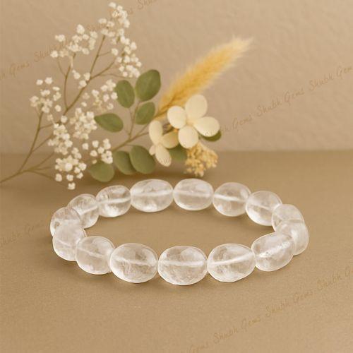 Clear Quartz Crystal Tumble Bracelet