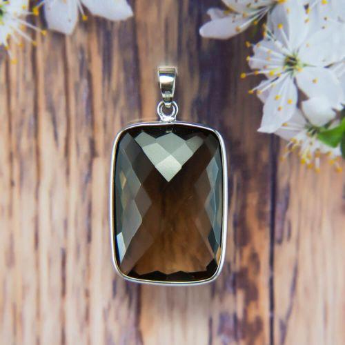 Smoky Quartz Silver Pendant