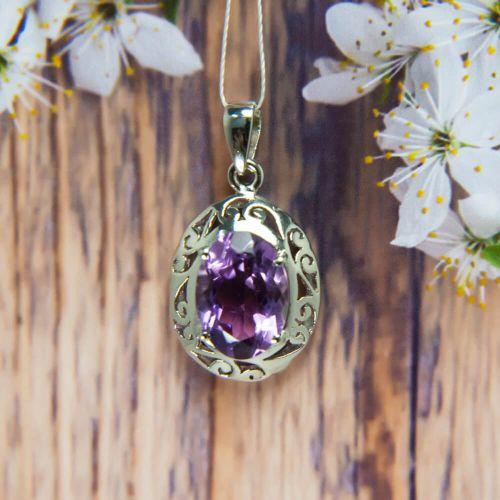 Amethyst Silver Pendant