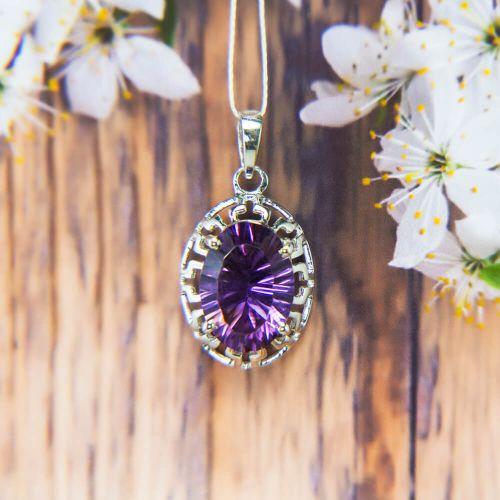 Amethyst Silver Pendant