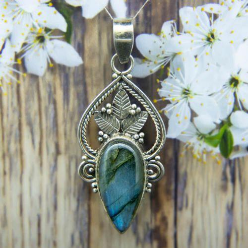 Labradorite Silver Pendant