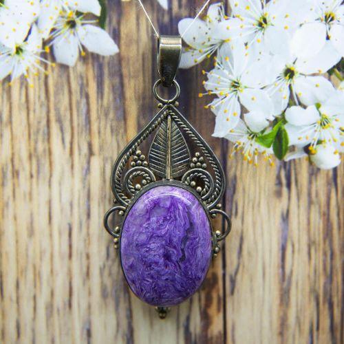 Lepidolite Silver Pendant