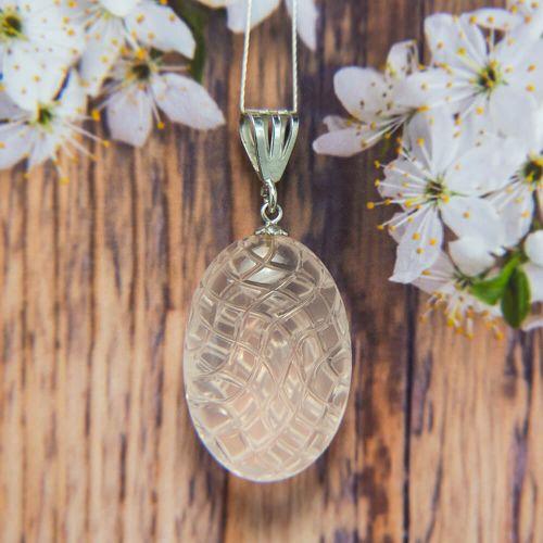 Natural Crystal Silver Pendant