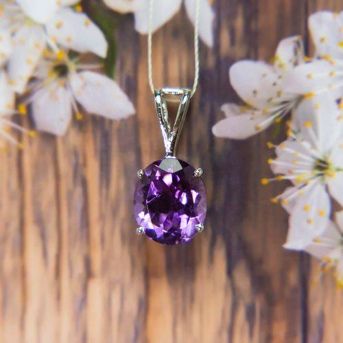 Amethyst Silver Pendant