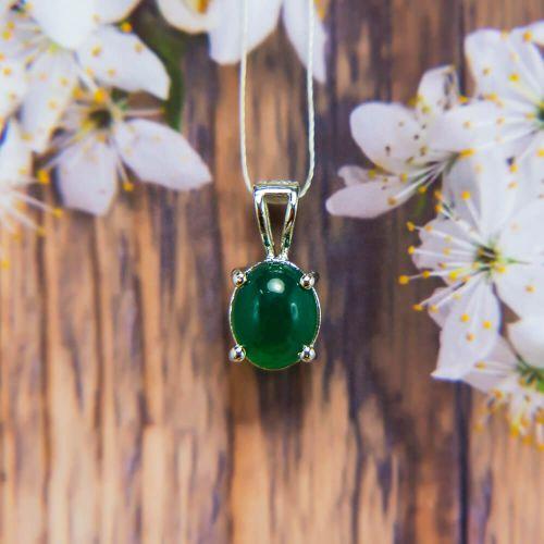 Green Onyx Silver Pendant