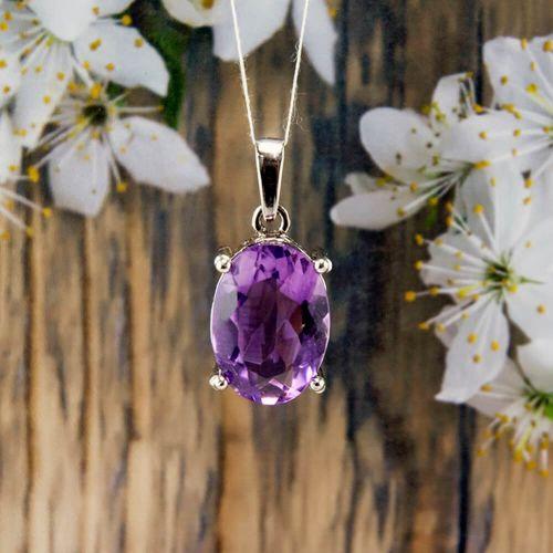 Amethyst Silver Pendant