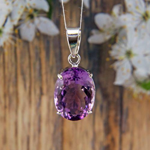 Amethyst Silver Pendant