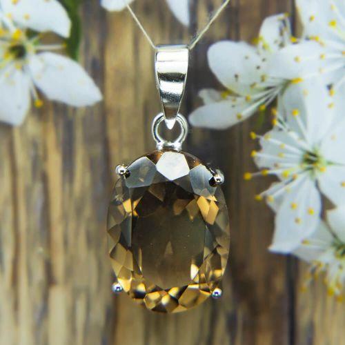 Smoky Quartz Silver Pendant