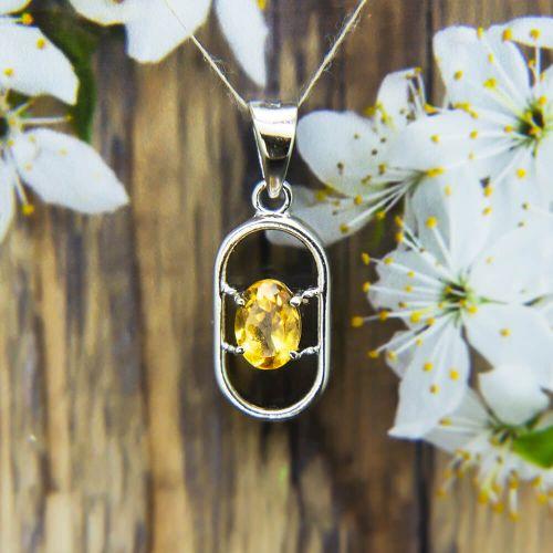 Citrine Silver Pendant