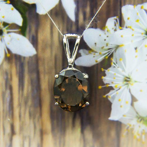 Smoky Quartz Silver Pendant