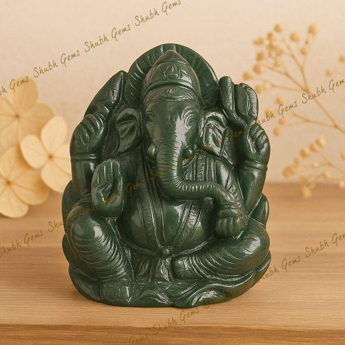 Green Aventurine Natural Ganesha Idol