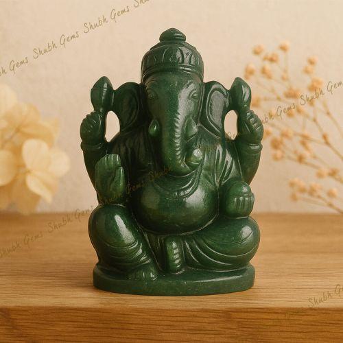 Shubh Gems Green Aventurine Ganesha Big