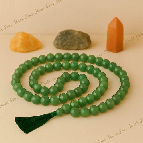 Shubh Gems Green Jade Bead Tasbih