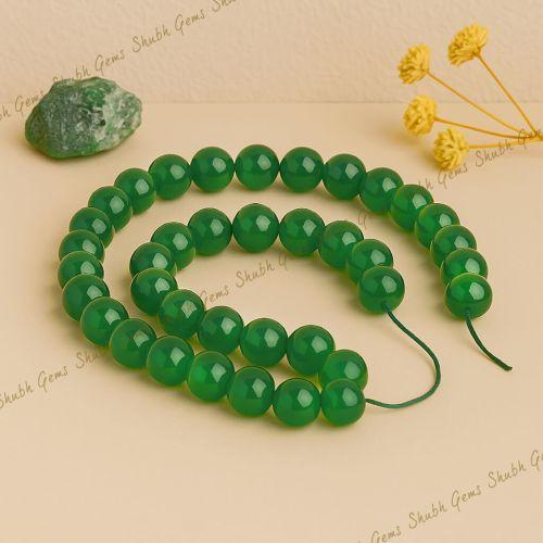 Shubh Gems Natural Green Onyx Beads Strand
