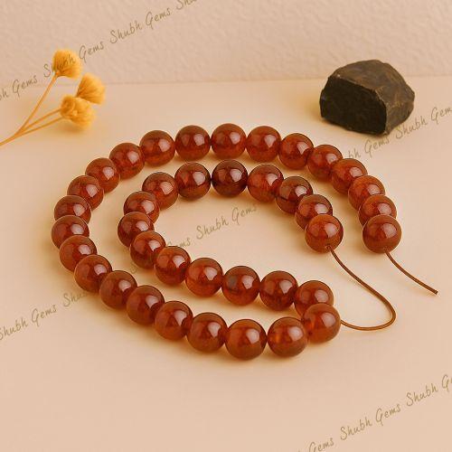 Shubh Gems Hessonite (Gomed) Garnet Beads Strand 