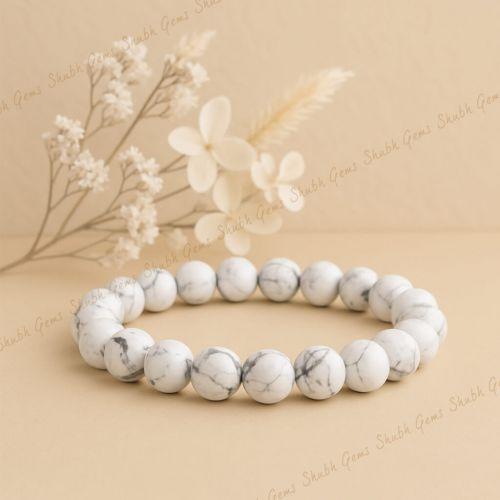 Shubh Gems Howlite Bead Bracelet
