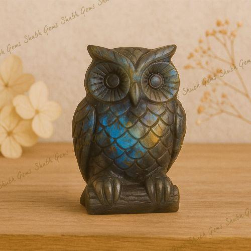 Labradorite Crystal Owl