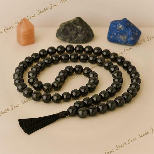 Black Rainbow Obsidian Beads Mala