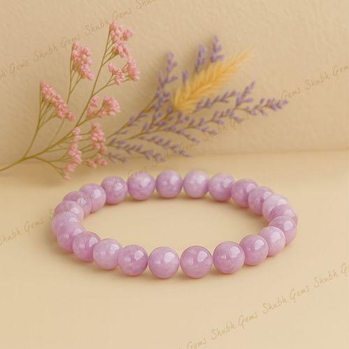 Shubh Gems Pink Kunzite Bead Bracelet