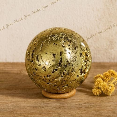 Shubh Gems Natural Raw Pyrite Sphere