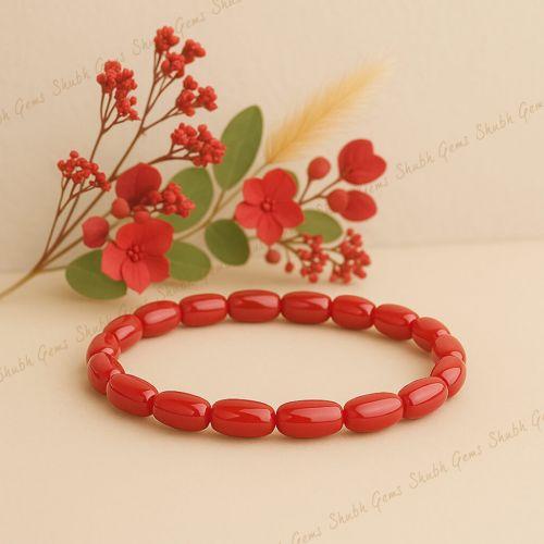 Red Coral Tumble Bracelet
