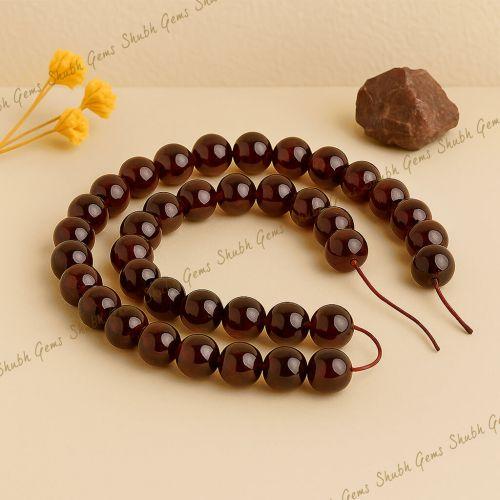 Shubh Gems Red Garnet Beads Strand
