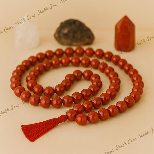 Shubh Gems Red Jasper Beads Mala