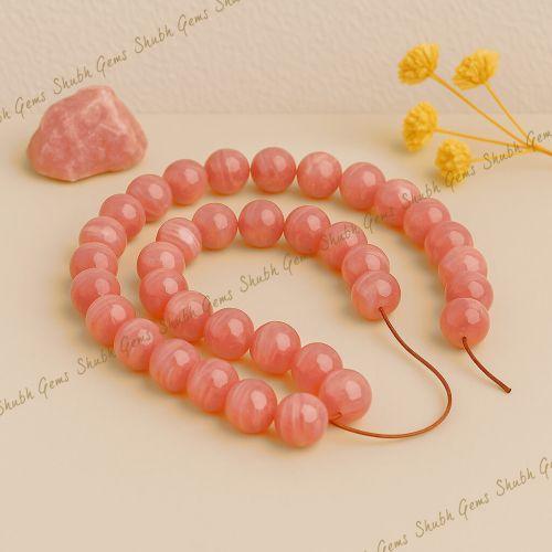 Shubh Gems Natural Rhodochrosite Beads Strand