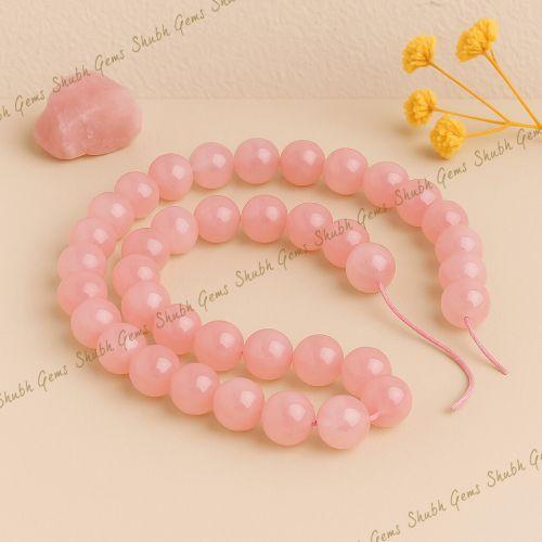 Shubh Gems Natural Rose Quartz Beads Strand