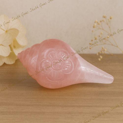 Shubh Gems Rose Quartz Conch