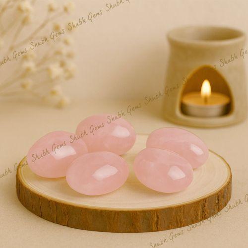 Shubh Gems Rose Quartz Tumble Crystals (5 Pcs)