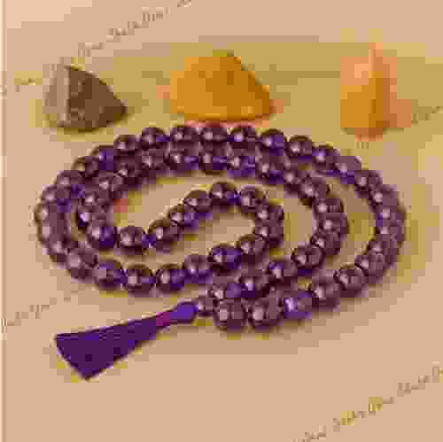 Natural Amethyst 108 Beads Japa Mala Rosary (24 inch)