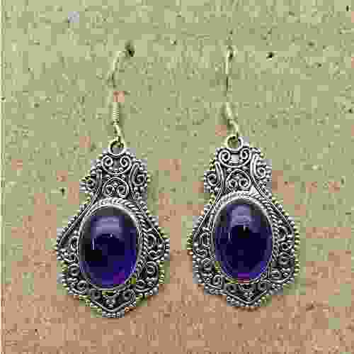 Amethyst Gemstone Ethnic Earrings